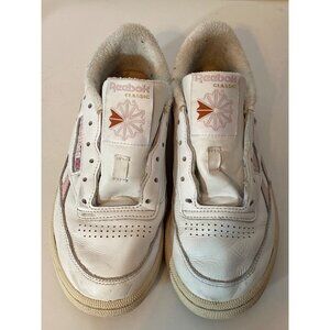 Reebok Club Vintage Classic Sneakers Chalk White Pink Stucco Leather Tennis Shoe